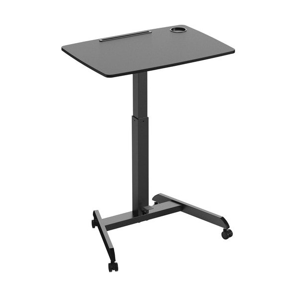 Kantek Desk, Mobile, Sit to Stand, 31-1/2inWx22inLx49inH, Black - KTKSTS330B