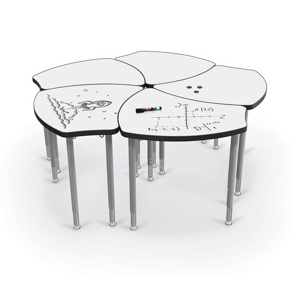 Mooreco Porcelain Desktop, Standard Shapes Desk with Platinum Direct Mount Shapes Legs - 70523
