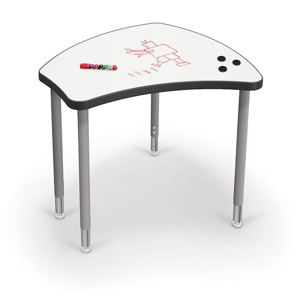 Mooreco Porcelain Desktop, Standard Shapes Desk with Platinum Direct Mount Shapes Legs - 70523