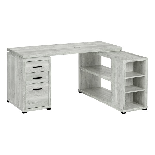 Monarch Specialties Computer Desk, Home Office, Corner, Storage Drawers, L Shape, Work, Laptop, Laminate, Grey - I 7421
