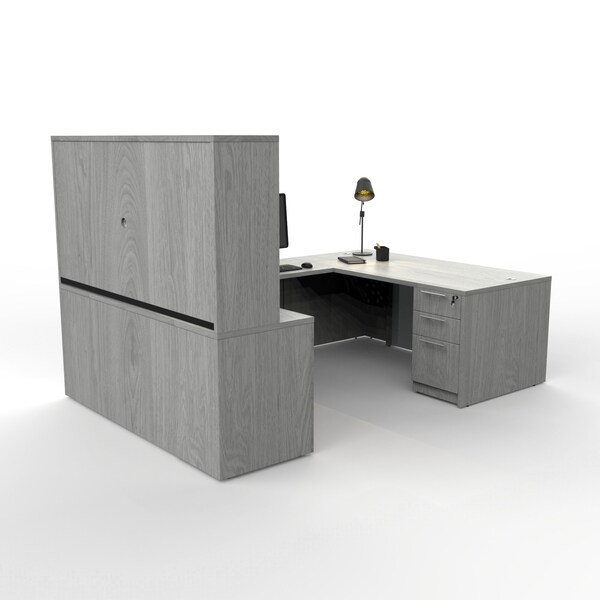We'Re It Desk Set, 108 H, 108 W X Laminate, Gray - UP-SFU7248FG