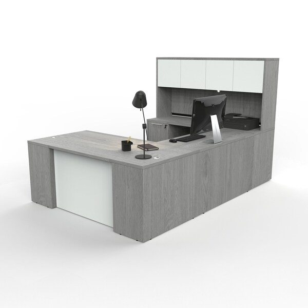 We'Re It Desk Set, 108 H, 108 W X Laminate, Gray - UP-SFU7248FG