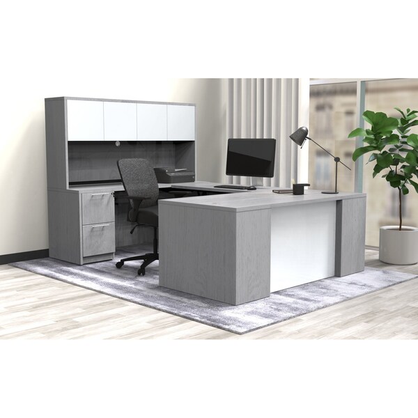 We'Re It Desk Set, 108 H, 108 W X Laminate, Gray - UP-SFU7248FG