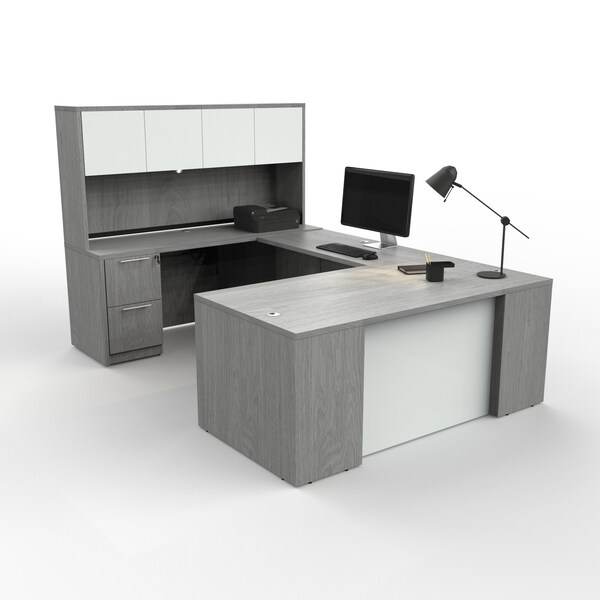 We'Re It Desk Set, 108 H, 108 W X Laminate, Gray - UP-SFU7248FG