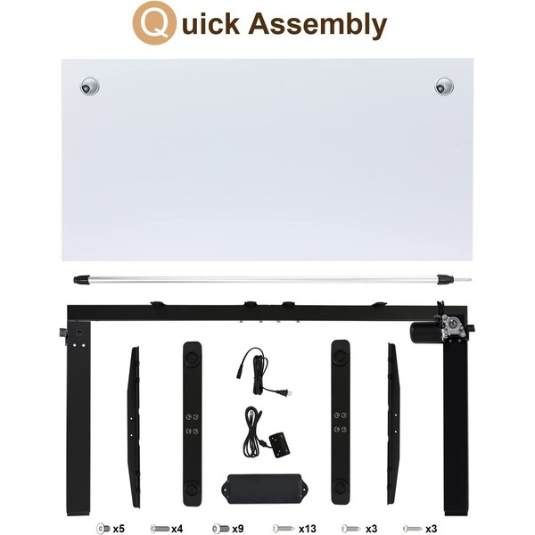 We'Re It Lift It Electric Sit Stand Desk, 46.25 H, 30 W X Laminate wood, metal, Black - VL12BLK6030-459