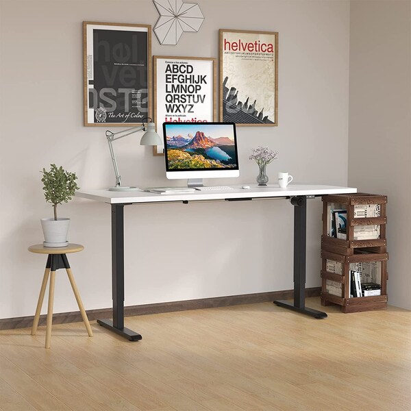 We'Re It Lift It Electric Sit Stand Desk, 46.25 H, 30 W X Laminate wood, metal, Black - VL12BLK6030-459