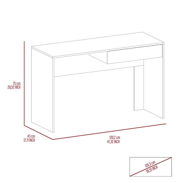 Tuhome 17.7 in. D X 29.5 in. H, 47.3 in. W X Laminate, Black - ELW5686