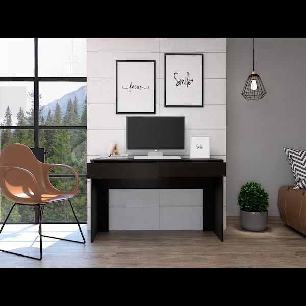 Tuhome 17.7 in. D X 29.5 in. H, 47.3 in. W X Laminate, Black - ELW5686