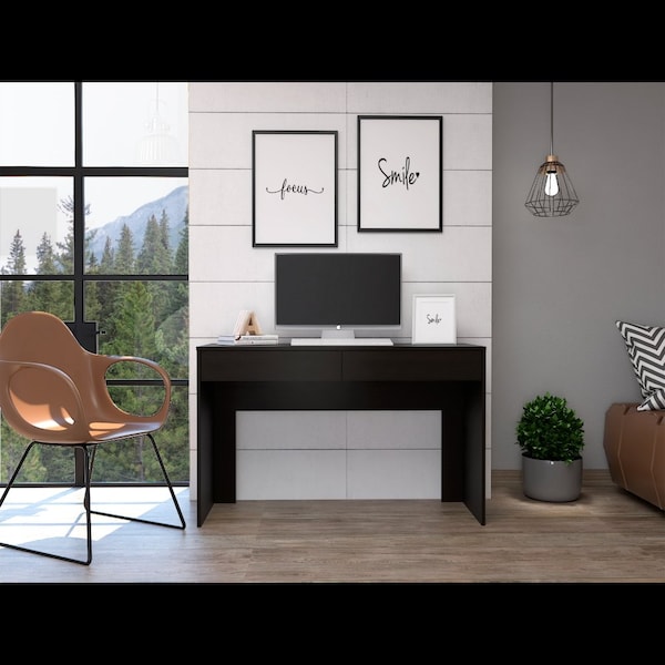 Tuhome 17.7 in. D X 29.5 in. H, 47.3 in. W X Laminate, Black - ELW5686