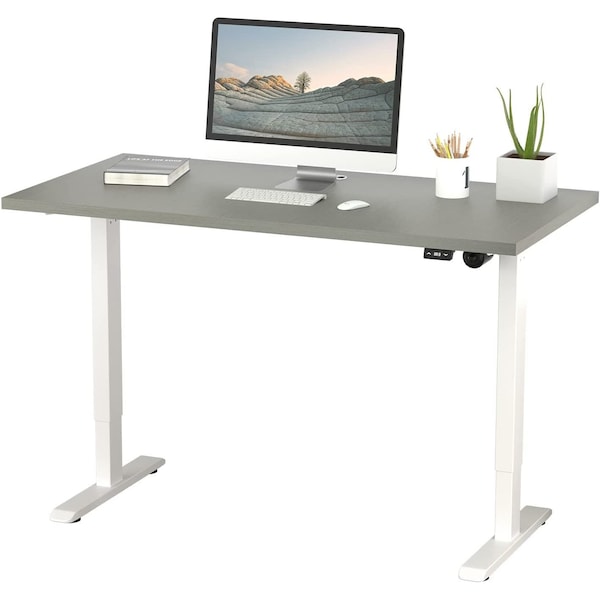 We'Re It Lift It Electric Sit Stand Desk, 46.25 H, 24 W X Laminate wood, metal, White - VL12WH4824-8827
