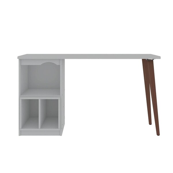 Designed To Furnish Hampton Home Office Desk with 3 Cubby Spaces & Solid Wood Legs in White, 29.92 x 53.54 x 20.86 in. - DE2616244