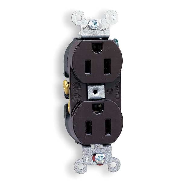 Hubbell 15A Duplex Receptacle 125VAC 5-15R BN - CR15