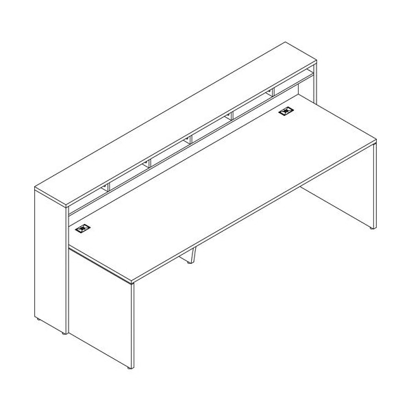 Groupe Lacasse Desk, Rectangular, 96inWx36inDx29-3/8inH, Niagara - LASM1SGS3696SMA