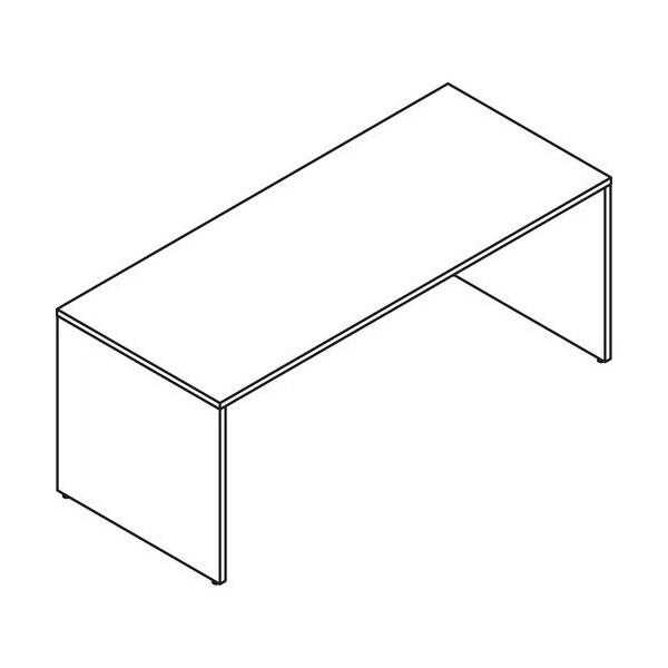 Groupe Lacasse Desk Shell, CA, 72inWx30inDx29inH, Hazelnut - LASCANNTDM3072H