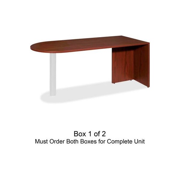 Sp Richards Lorell Peninsula Desk Without Post - 66"W x 30"D x 29-1/2"H - Mahogany - Essentials Series - LLR69380