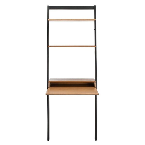 Safavieh Pamella 2 Shelf Leaning Desk, Natural & Charcoal - DSK9400C