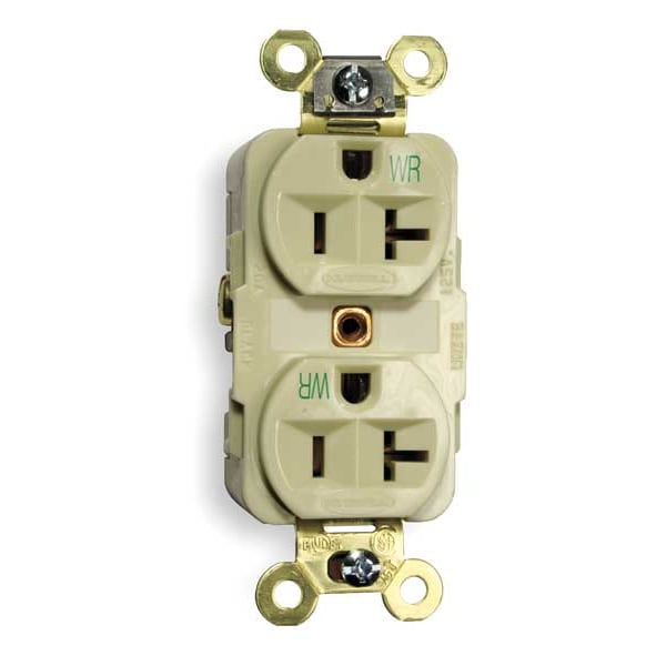 Hubbell 20A Duplex Receptacle 125VAC 5-20R IV - HBL5362IWR