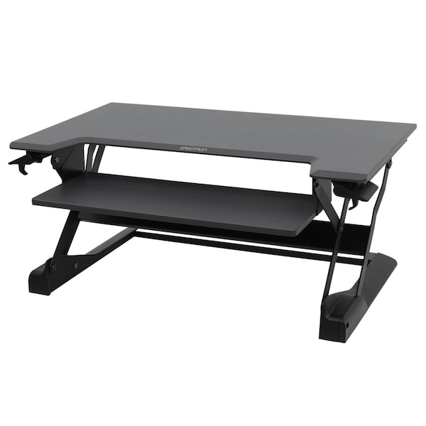 Spark 37.5 x 25 x 20 in. Workfit T Desktop Sit Stand Desktop Workstation, Black - SP2659314