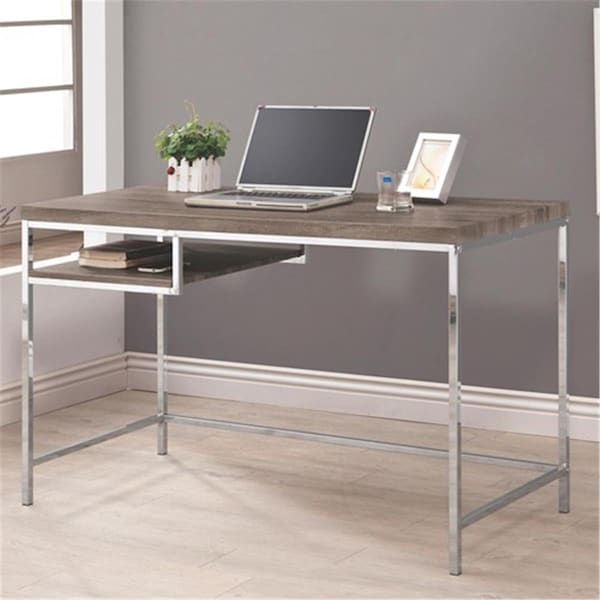 Designed To Furnish Desks Computer Desk With Shelf - Weathered Grey - DE761455