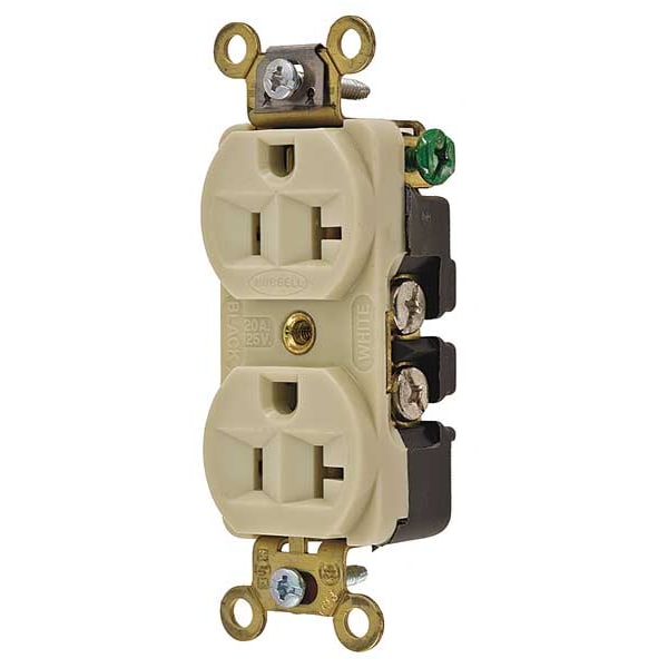 Hubbell 20A Duplex Receptacle 125VAC 5-20R IV - HBL5352I