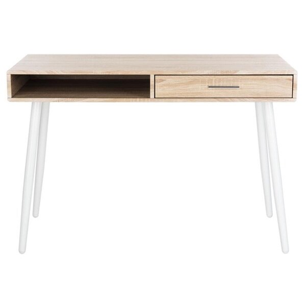 Safavieh Jorja 1 Drawer 1 Shelf Desk, Natural & Gold - DSK2200A