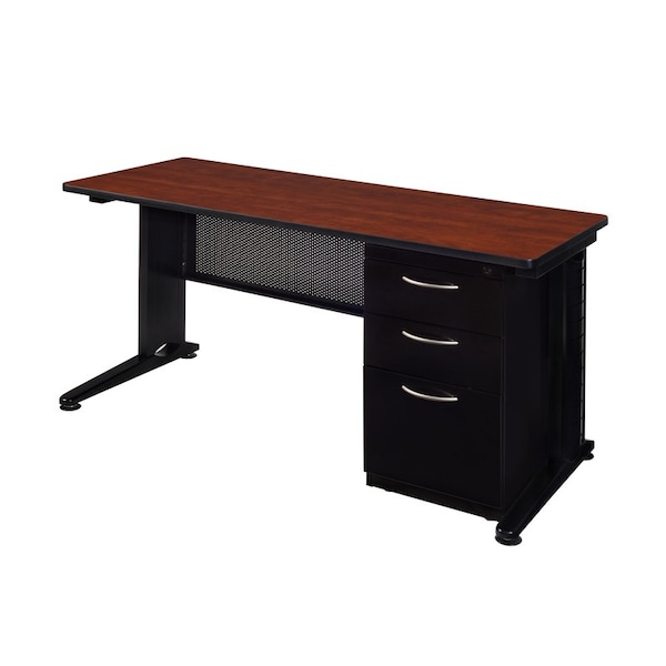 Fusion Pedestal Desk Desks > Pedestal Desks > Fusion Single Pedestal Desks, 24 D X 29 H, 72 W X Wood|Metal - MSP7224CH