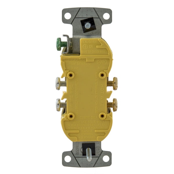Hubbell 15A Duplex Receptacle 125VAC 5-15R WH - RR15W