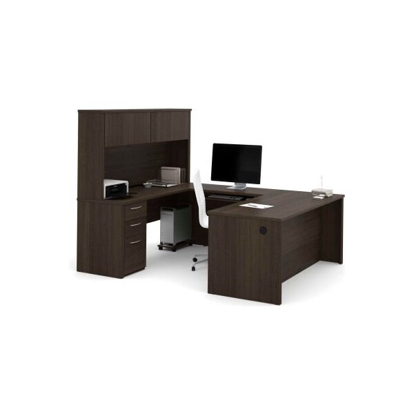Bestar Bestar U-Shaped Desk - 71" - Dark Chocolate - Embassy Series - 60897-79