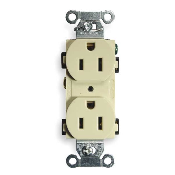 Hubbell 15A Duplex Receptacle 125VAC 5-15R IV - BR15I