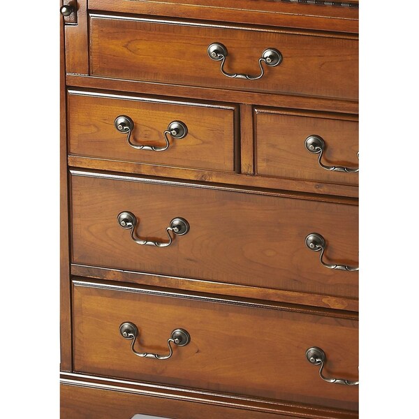 Homeroots 38 x 25.5 x 14 in. Olive Ash Burl Secretary Desk - 389424