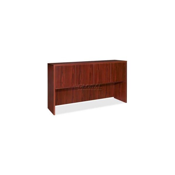 Sp Richards Lorell Hutch With Doors - 72"W x 15"D x 36"H - Mahogany - Essentials Series - LLR69382