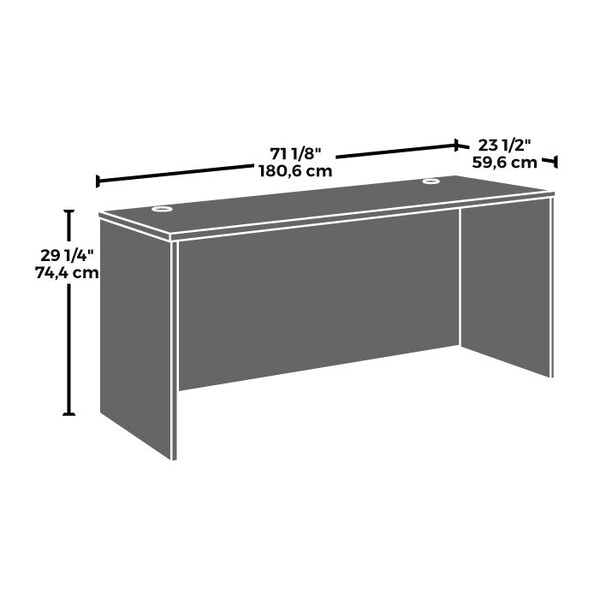Officeworks By Sauder 23.504 in D X 29.291 in H, 71.102 in W X Engineered wood - 431501