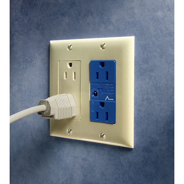 Hubbell 15A Duplex Decorator Receptacle 125VAC 5-15R BL - HBL5260SA