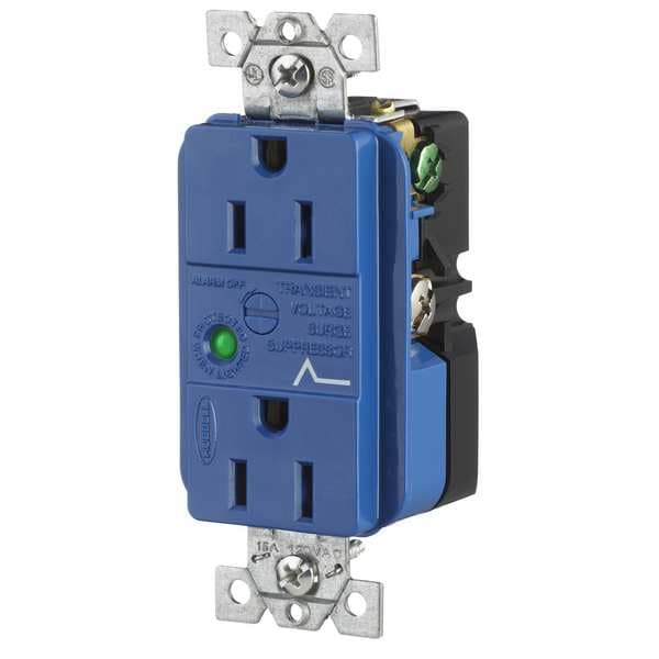 Hubbell 15A Duplex Decorator Receptacle 125VAC 5-15R BL - HBL5260SA