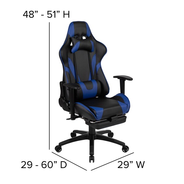 Flash Furniture Red Gaming Desk-Cup Holder/Reclining Chair Set - BLN-X30RSG1030-BL-GG