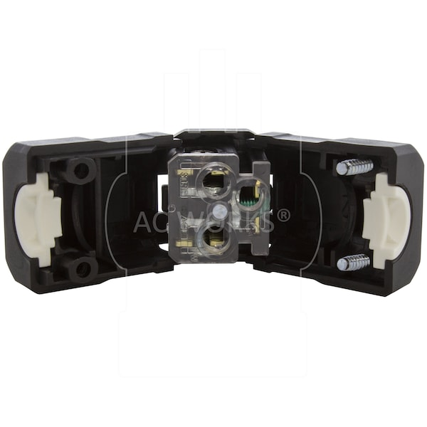 Ac Works NEMA 5-15R 15A 125V Clamp Style Square Household Female Connector with UL, C-UL Approval in Black - ASQ515R-BK