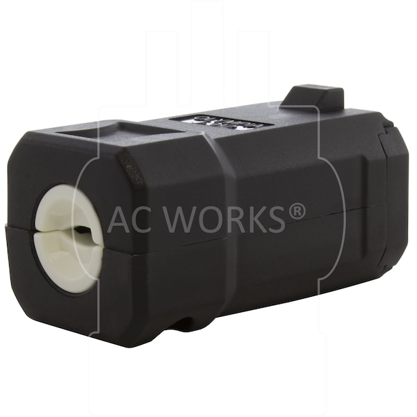 Ac Works NEMA 5-15R 15A 125V Clamp Style Square Household Female Connector with UL, C-UL Approval in Black - ASQ515R-BK