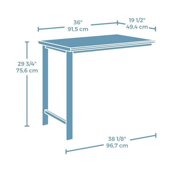 Worksense By Sauder 19.45 in D X 29.76 in H, 38.07 in W X Engineered wood, Metal - 427476