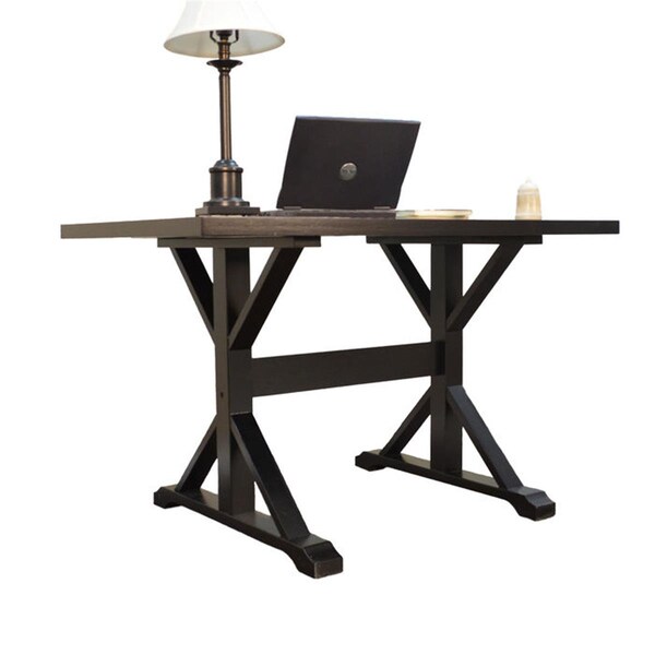 Convenience Concepts Delano Trestle Desk, Antique Black - HI2846632
