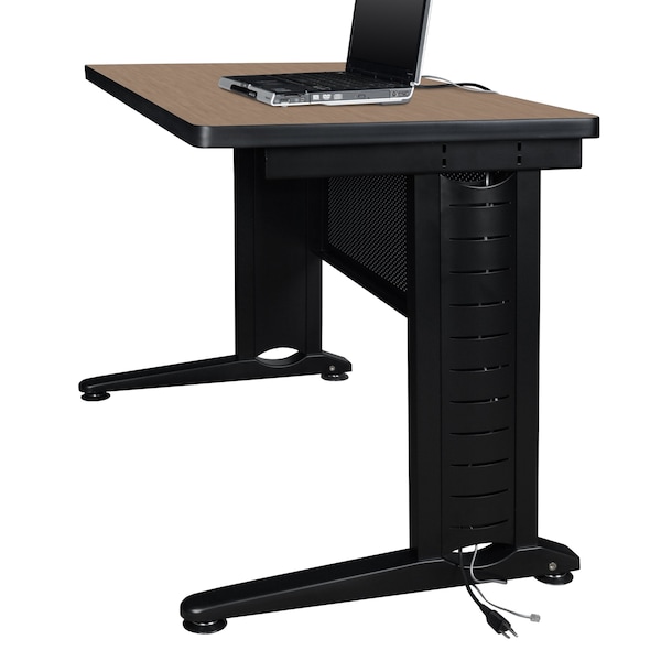 Regency Fusion 2 Person Bench Workstation, 48 in W X Wood, Metal, Noble Oak - MFB4858NO