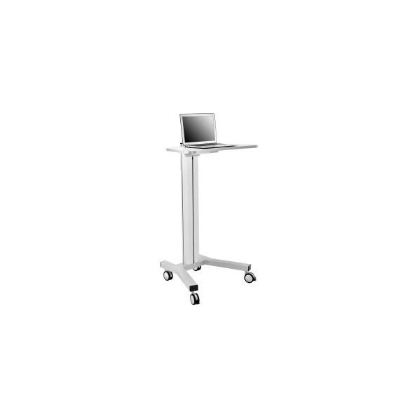 Global Equipment Mobile Height Adjustable Laptop Workstation with 4-Outlet Power Strip - PC 1000