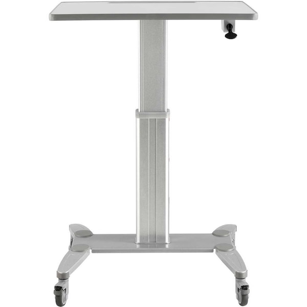 Global Industrial Mobile Laptop Cart 23-5/8 D X 29-1/2 - 45-1/4 in H, 31-1/2 in W X Steel/Aluminum, Silver - 436968