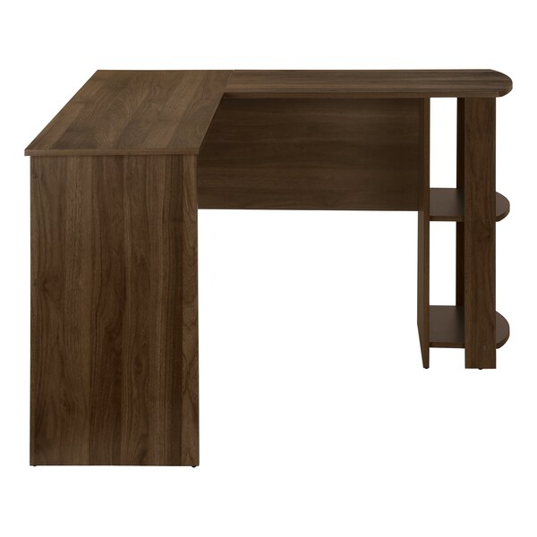 Monarch Specialties Computer Desk, Home Office, Corner, Storage Shelves, 48 in.L, L Shape, Work, Laptop, Brown Laminate - I 7721