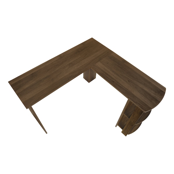 Monarch Specialties Computer Desk, Home Office, Corner, Storage Shelves, 48 in.L, L Shape, Work, Laptop, Brown Laminate - I 7721