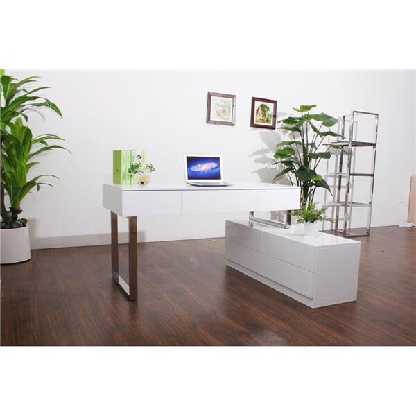 J&M Furniture J & M Furniture 17918 KD12 Modern Office Desk - White - 17918