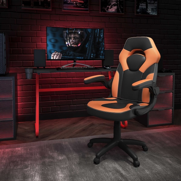 Flash Furniture Red Gaming Desk and Chair Set with Cup Holder - BLN-X10RSG1030-OR-GG