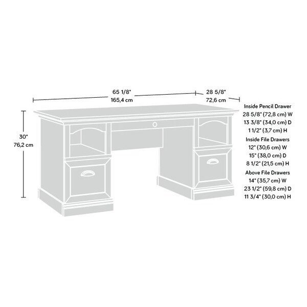 Sauder 28.58 in D X 30 in H, 65.12 in W X Engineered wood - 434922