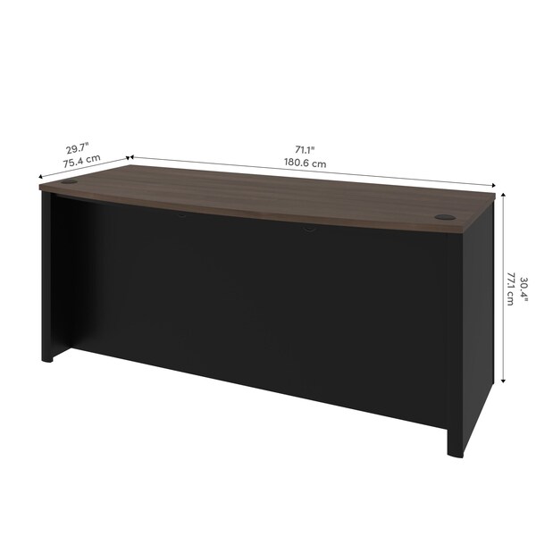 Bestar Connexion 72W Desk Shell, Antigua & Black - 93400-000052