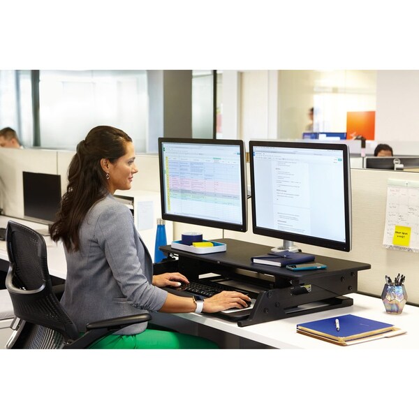 3M Precision Standing Desk, 22.2 in D X 20 in H, 35.4 in W X Black - MMMSD60B