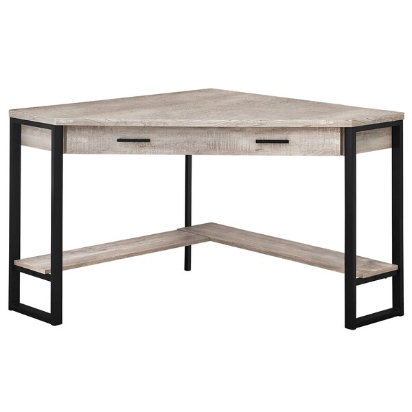 Monarch Specialties Computer Desk, Home Office, Corner, Storage Drawers, 42"L, Work, Laptop, Metal, Beige, Black - I 7506